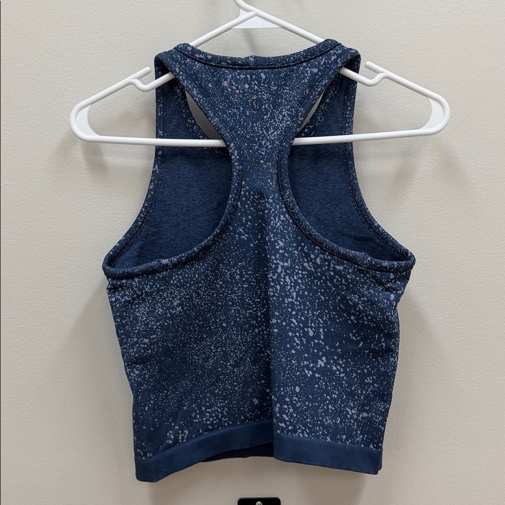 Lululemon Ebb to Street Cropped Tank Distorted Noise Mineral Blue Pastel Sz 8! - Picture 6 of 8